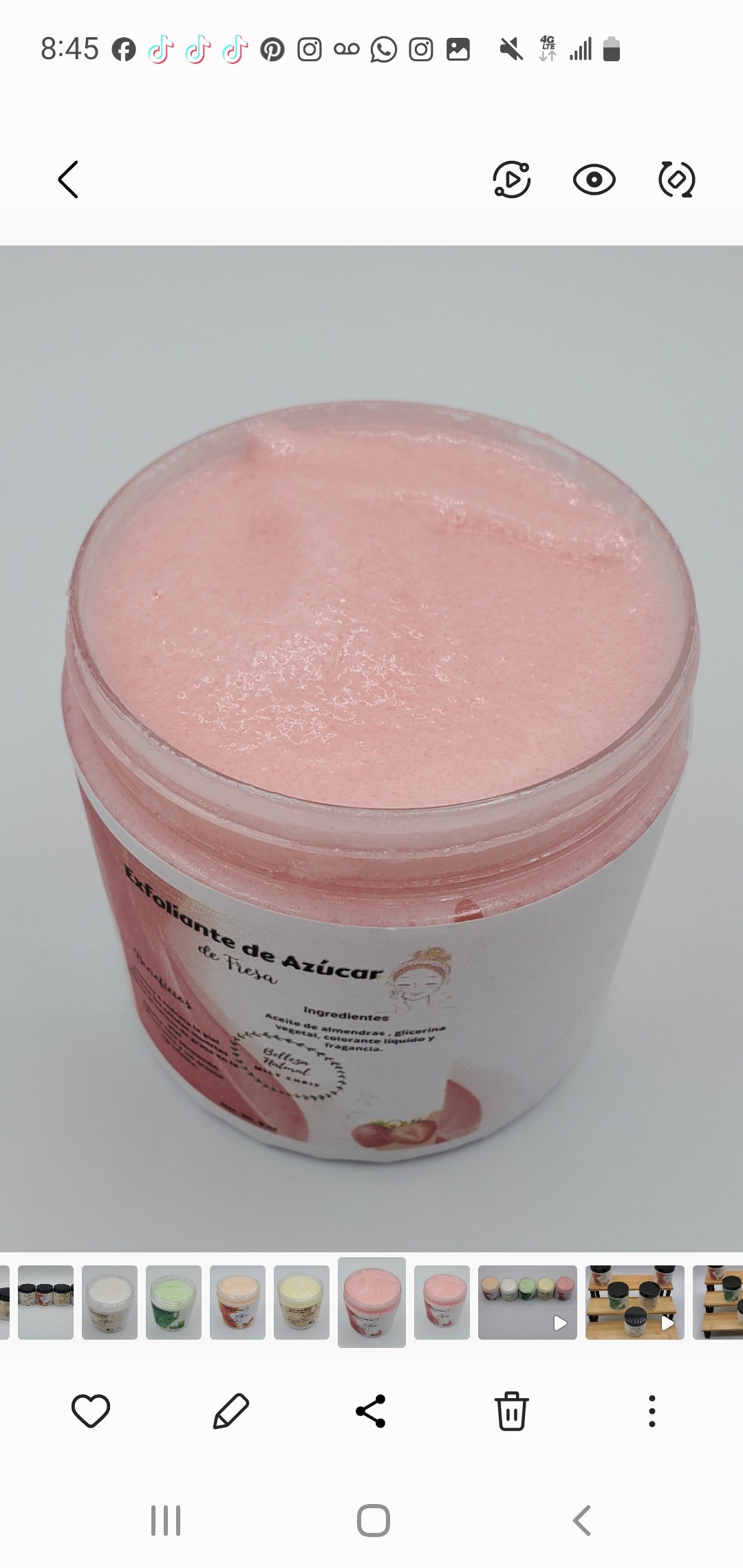 Exfoliante  de Azúcar de Fresa