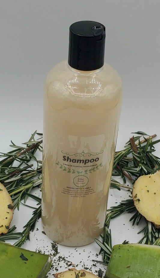 Shampoo  de Romero, Ortiga, y Sábila.